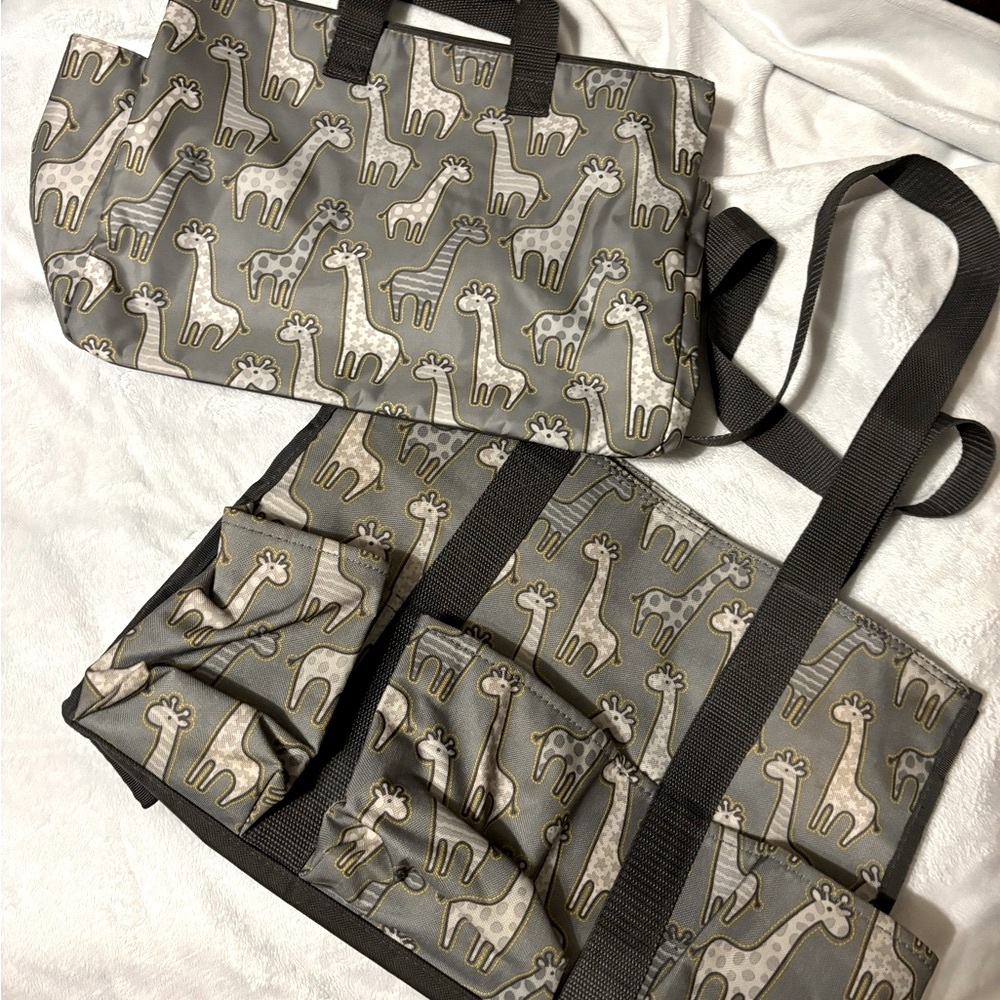NEW Stylish Giraffe Print Tote Bag Set